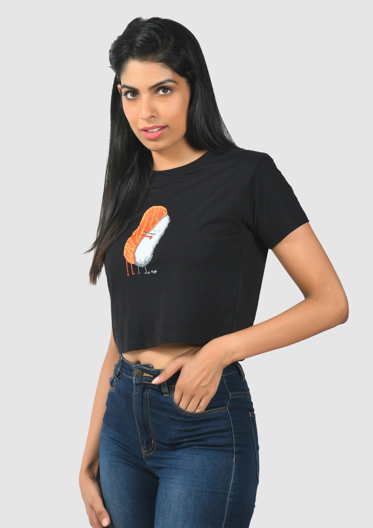 Sushi Hug Black Crop Top - Bottle&Co