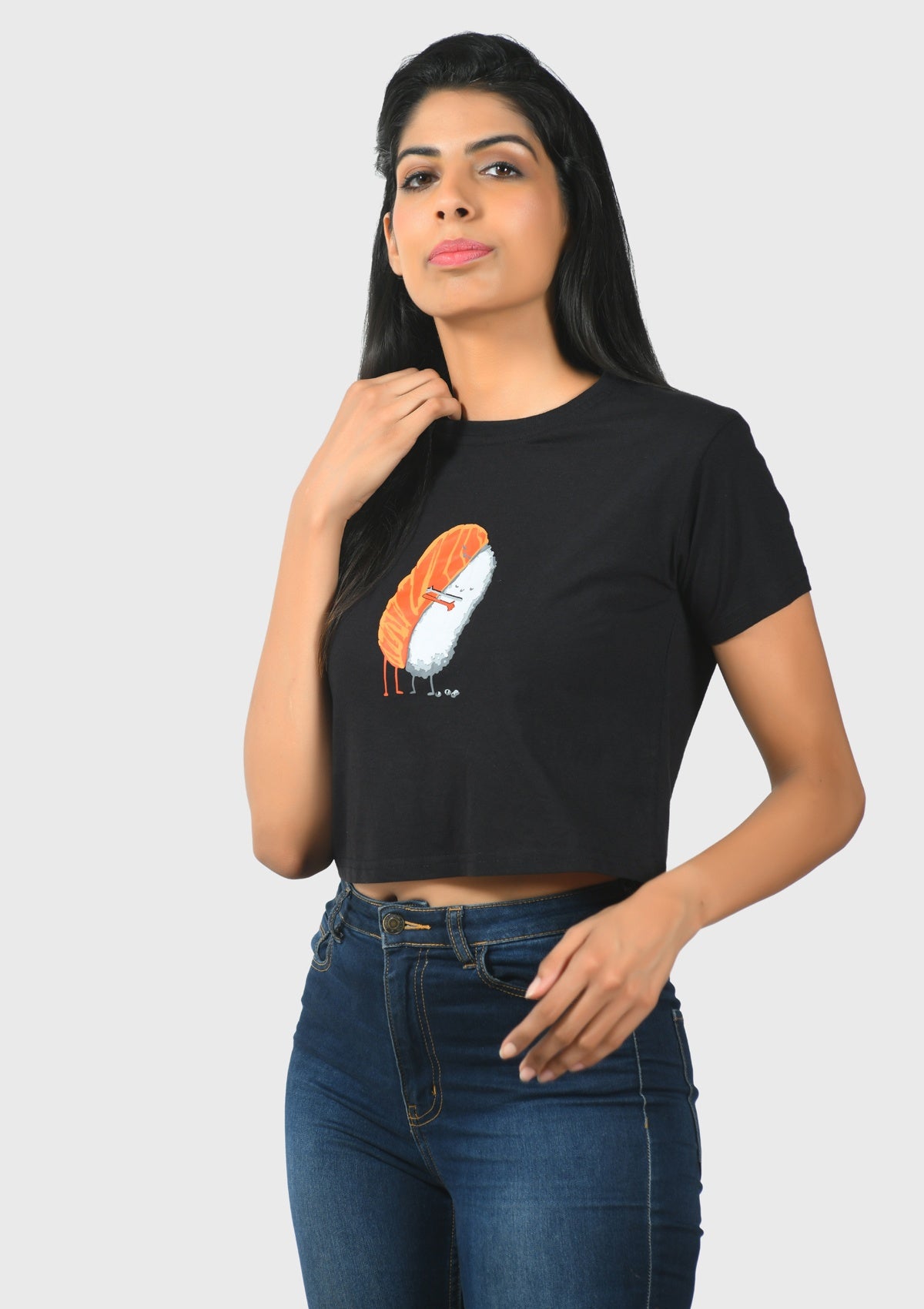 Sushi Hug Black Crop Top - Bottle&Co