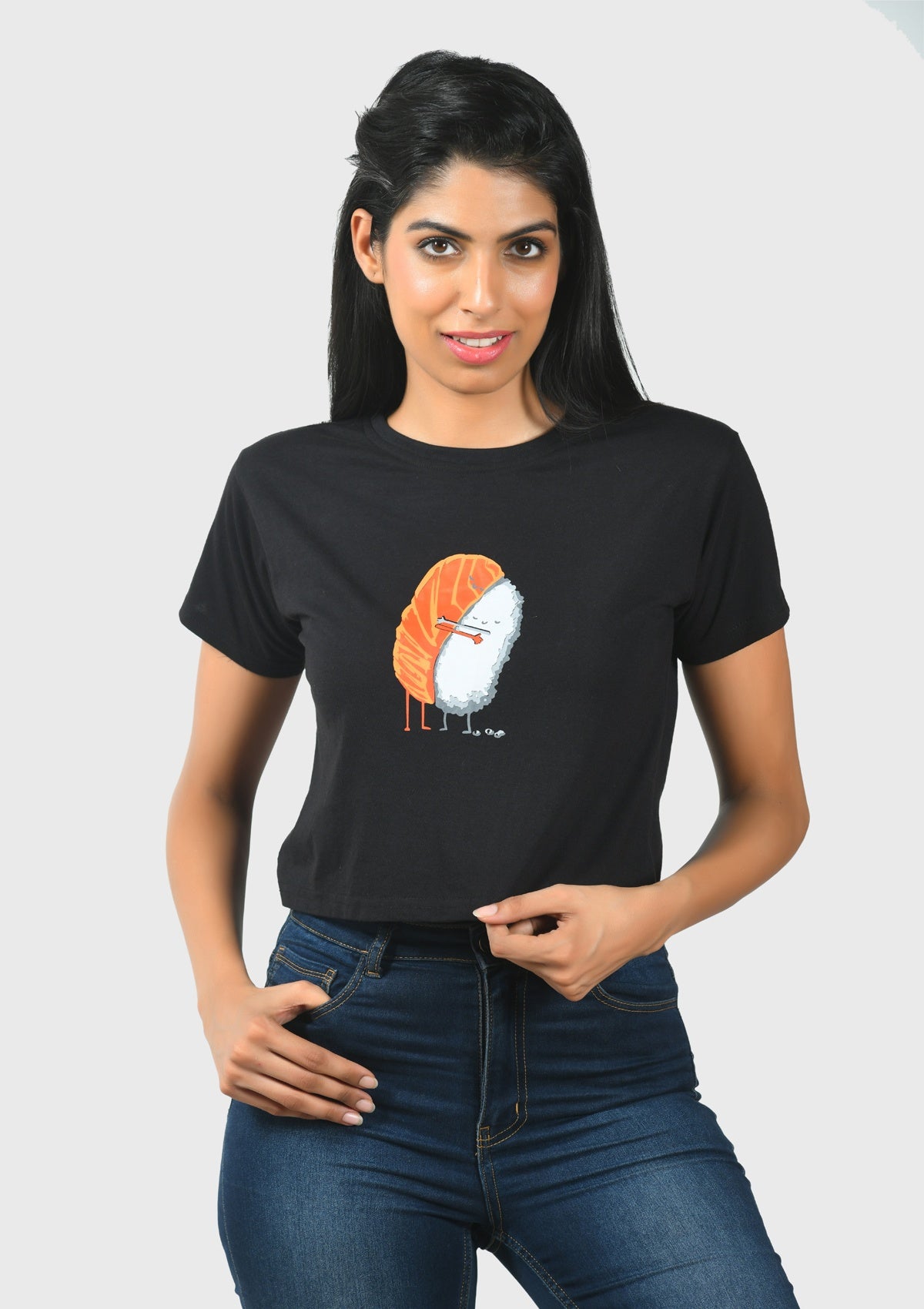 Sushi Hug Black Crop Top - Bottle&Co