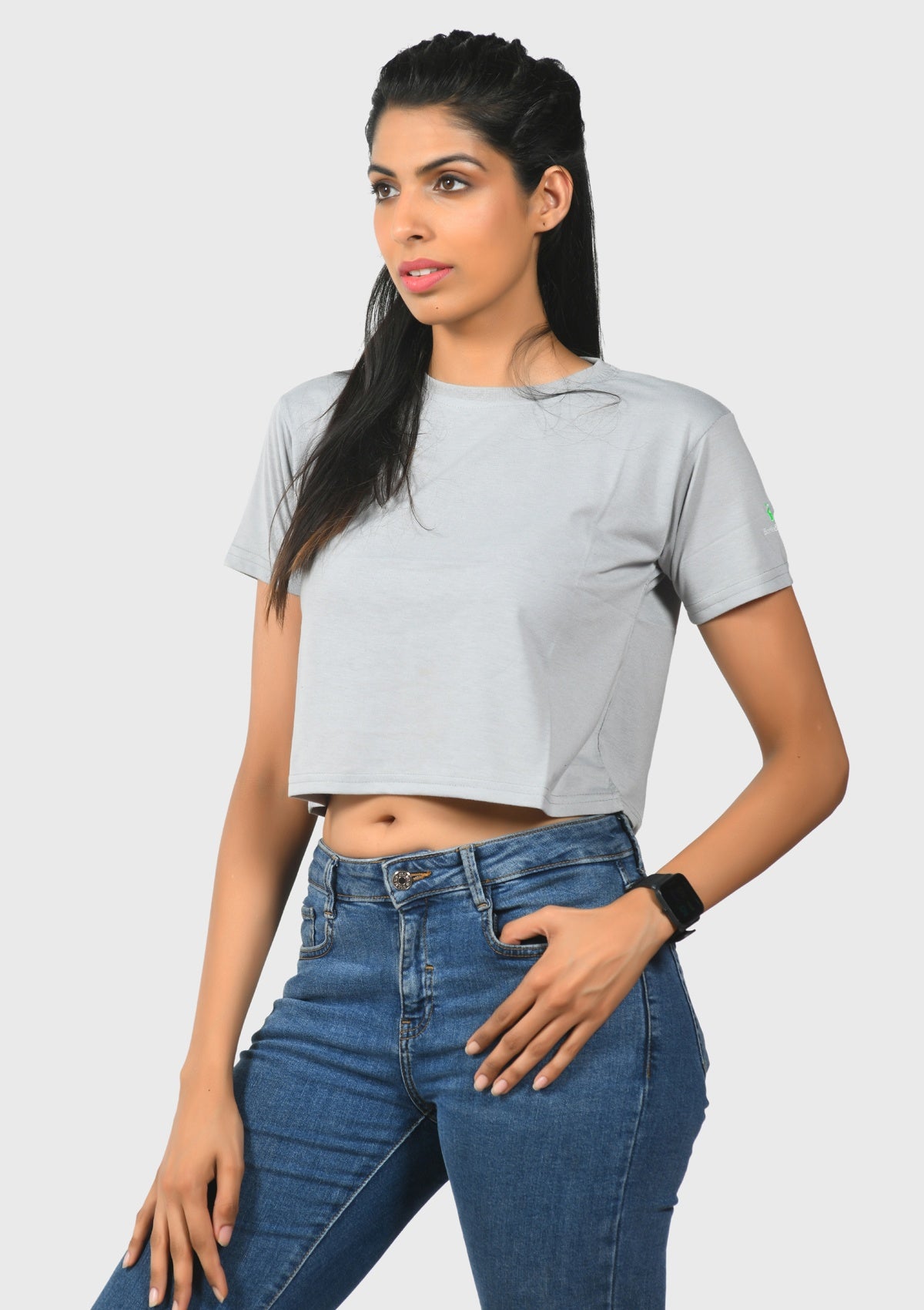 Classic Grey Crop Top - Bottle&Co