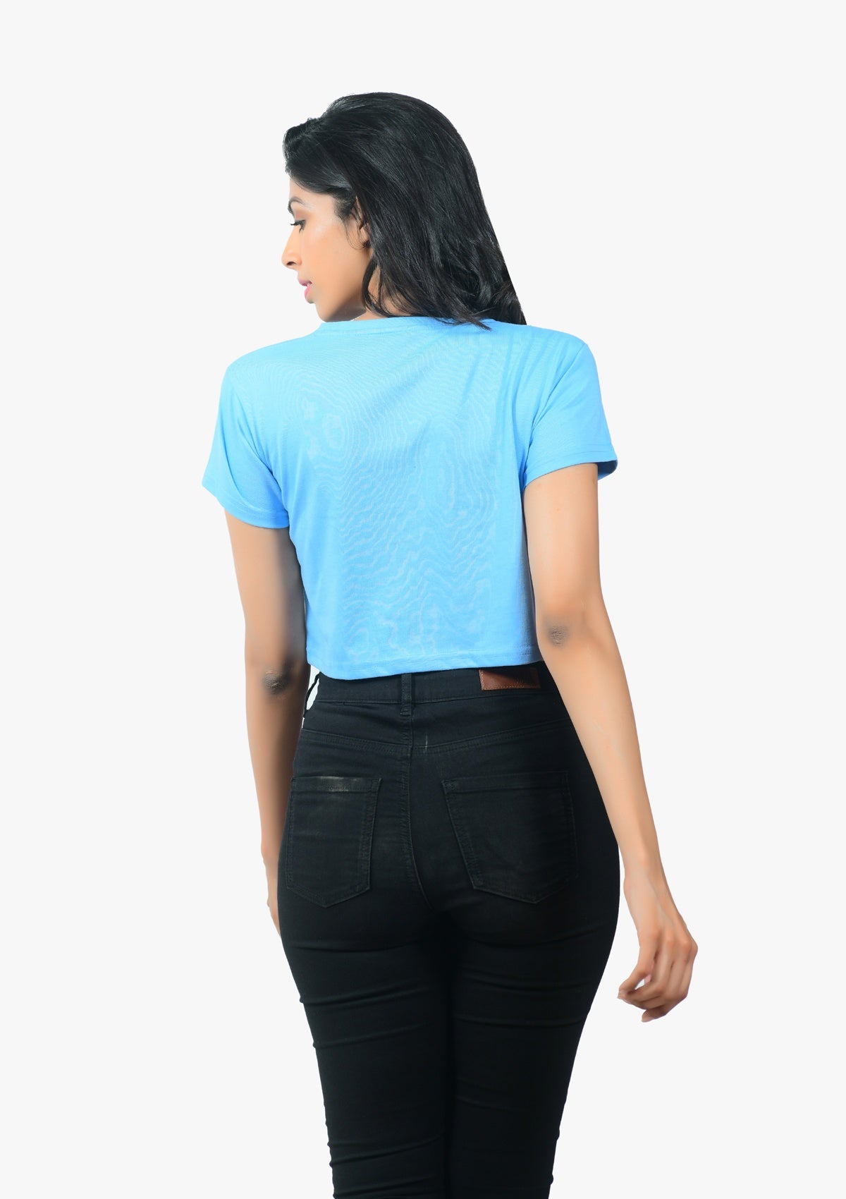 Classic Sky Blue Crop Top - Bottle&Co