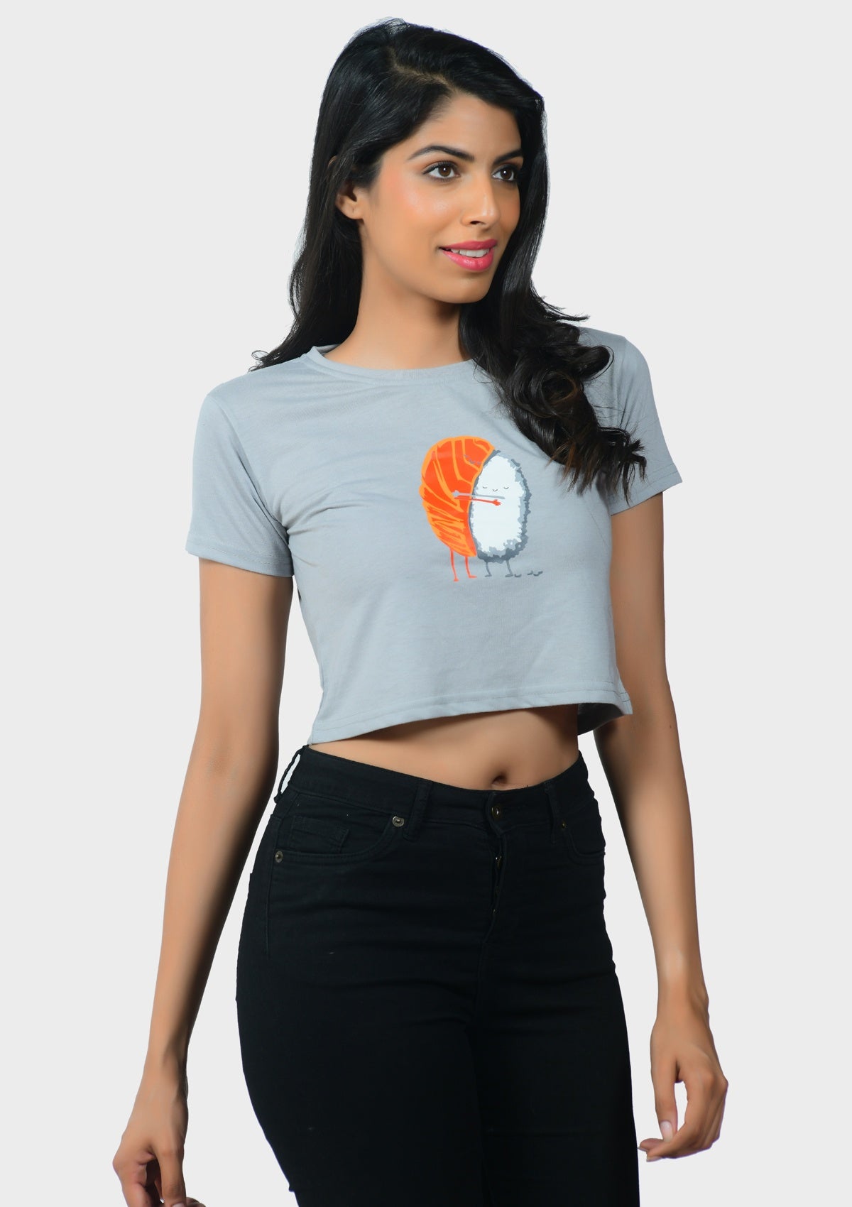 Sushi Hug Grey Crop Top - Bottle&Co
